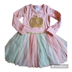 Bonnie Jean Tulle Dress with sequined pumpkin 3T